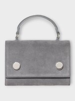 RSVP RSVP Bag, Grey, Munchkin Suede Calfskin Top Handle Bag In Deep Grey