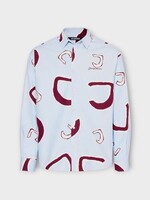 Jacquemus Jacquemus Shirt, Print, La Chemise Simon Cotton Collared in Light Blue w/ Red Monogram Print