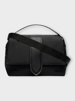 Jacquemus Jacquemus Bag, Black, Le Messenger Bambino Nylon Top Handle Flap Closure In Black