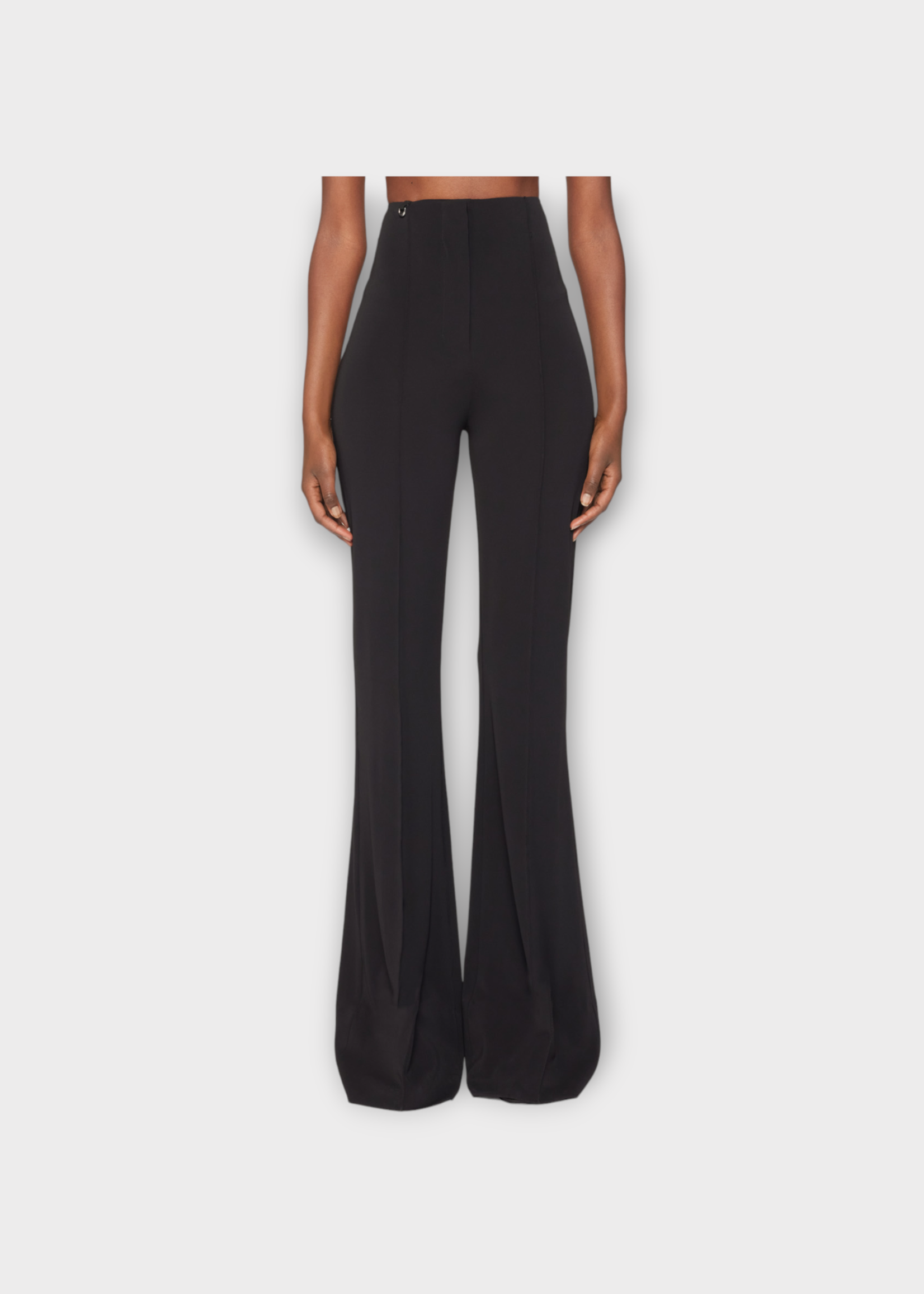 Jacquemus Jacquemus Trousers, Black, Le Pantalon Apollo Fitted High Waisted Flared Pants In Black