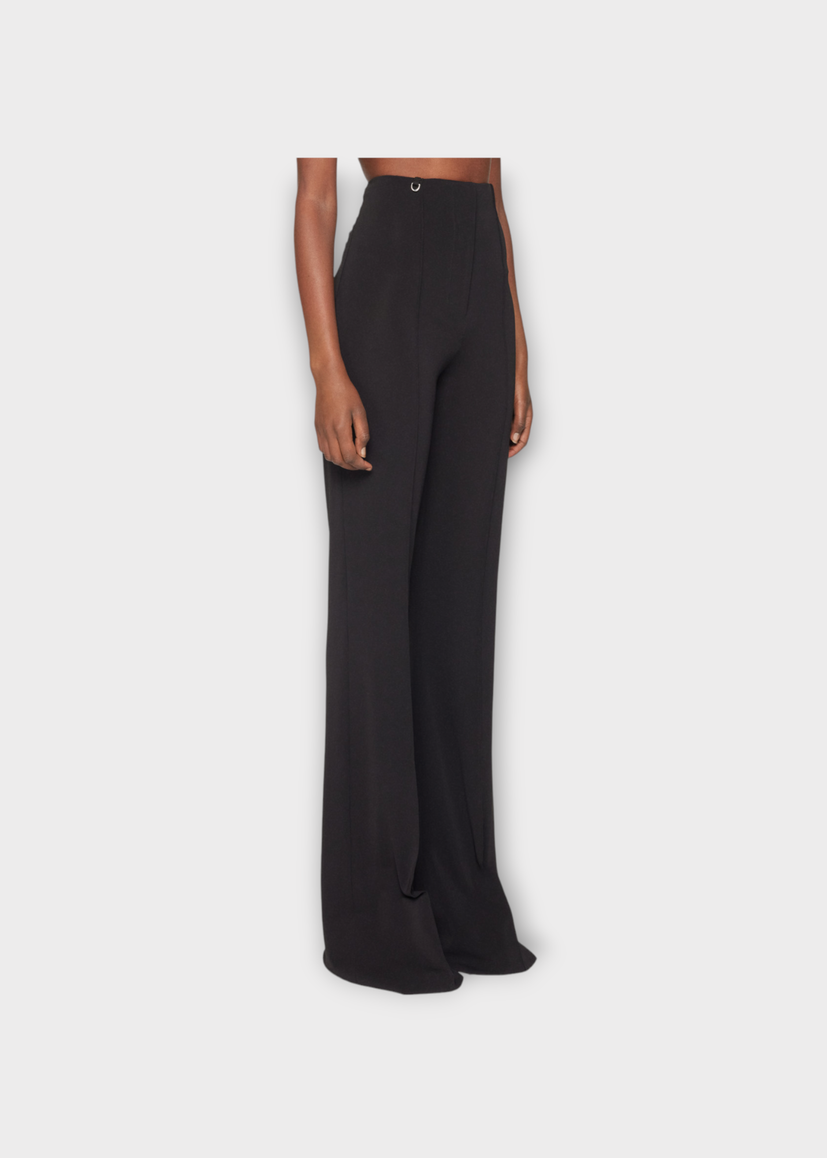 Jacquemus Jacquemus Trousers, Black, Le Pantalon Apollo Fitted High Waisted Flared Pants In Black