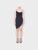 Jacquemus Jacquemus Dress, Navy, La Robe Saudade Fitted Asymmetric Draped Mini Dress In Dark Navy