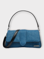 Jacquemus Jacquemus Bag, Blue, Le Bambimou Denim Top Handle Magnetic Flap Closure Puffed Bag In Blue