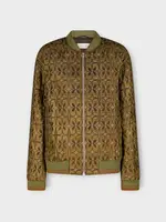 Dries Van Noten Dries Van Noten Jacket, Print, Volker Super Lightweight Quilted Printed Silk Ponge Zip Up Bomber In Brown