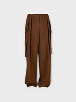 Dries Van Noten Dries Van Noten Trousers, Brown, Polkar Loose Fit High Waisted Pants In Brown w/ Side Pockets