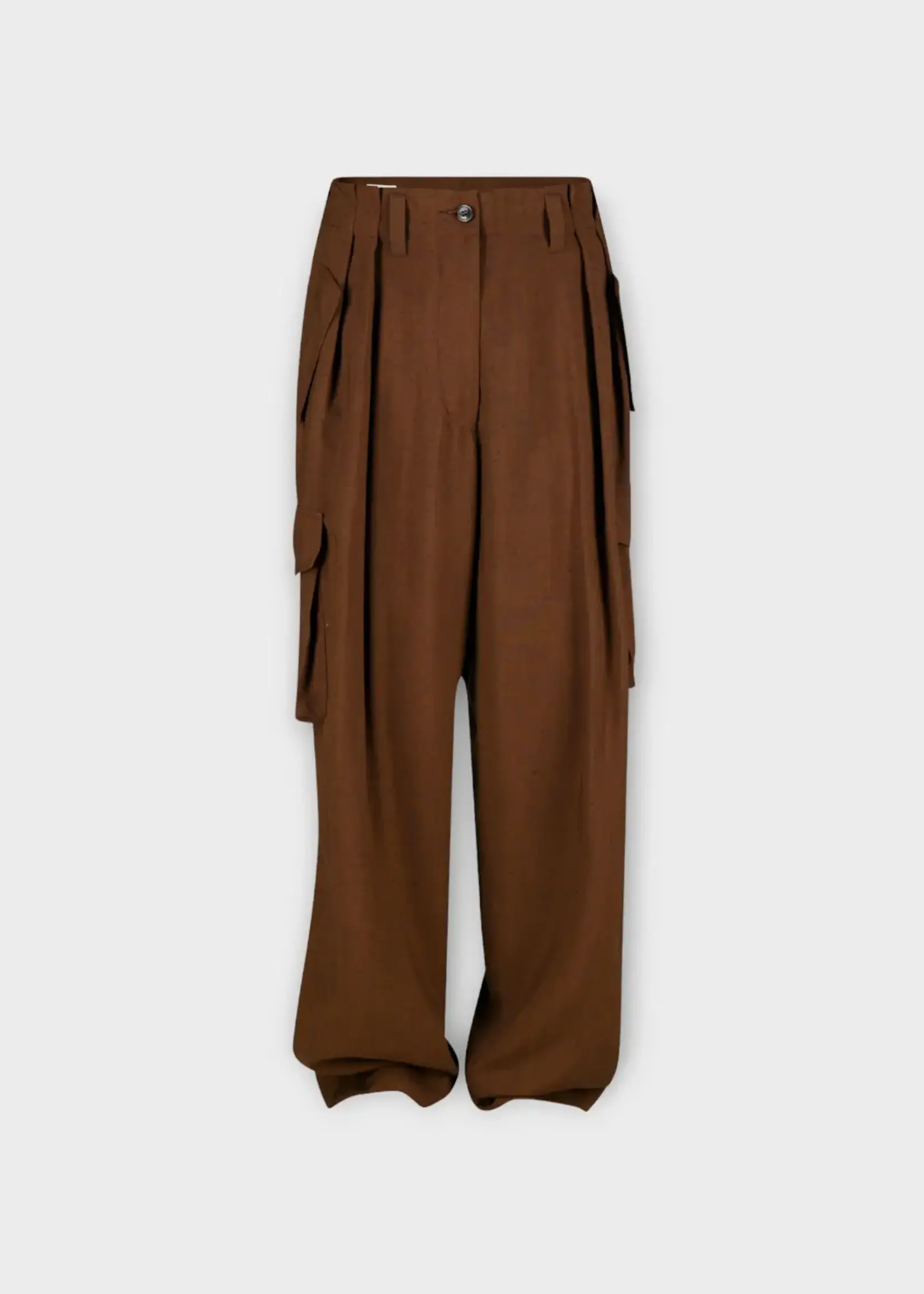 Dries Van Noten Dries Van Noten Trousers, Brown, Polkar Loose Fit High Waisted Pants In Brown w/ Side Pockets