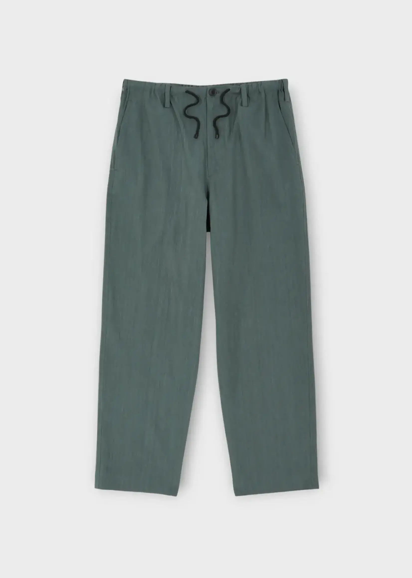 Dries Van Noten Dries Van Noten Trousers, Green, Penny Linen Drawstring Lightweight Pants In Greenish Grey