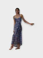 Muzungu Sisters Muzungu Sisters Skirt, Print, Sarong Cotton Draped Long Pareo Skirt In Cobalt w/ Snake Print