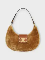 Celine Celine Bag, Brown, Ava Shearling & Calf Leather Triomphe Medium Bag in Camel