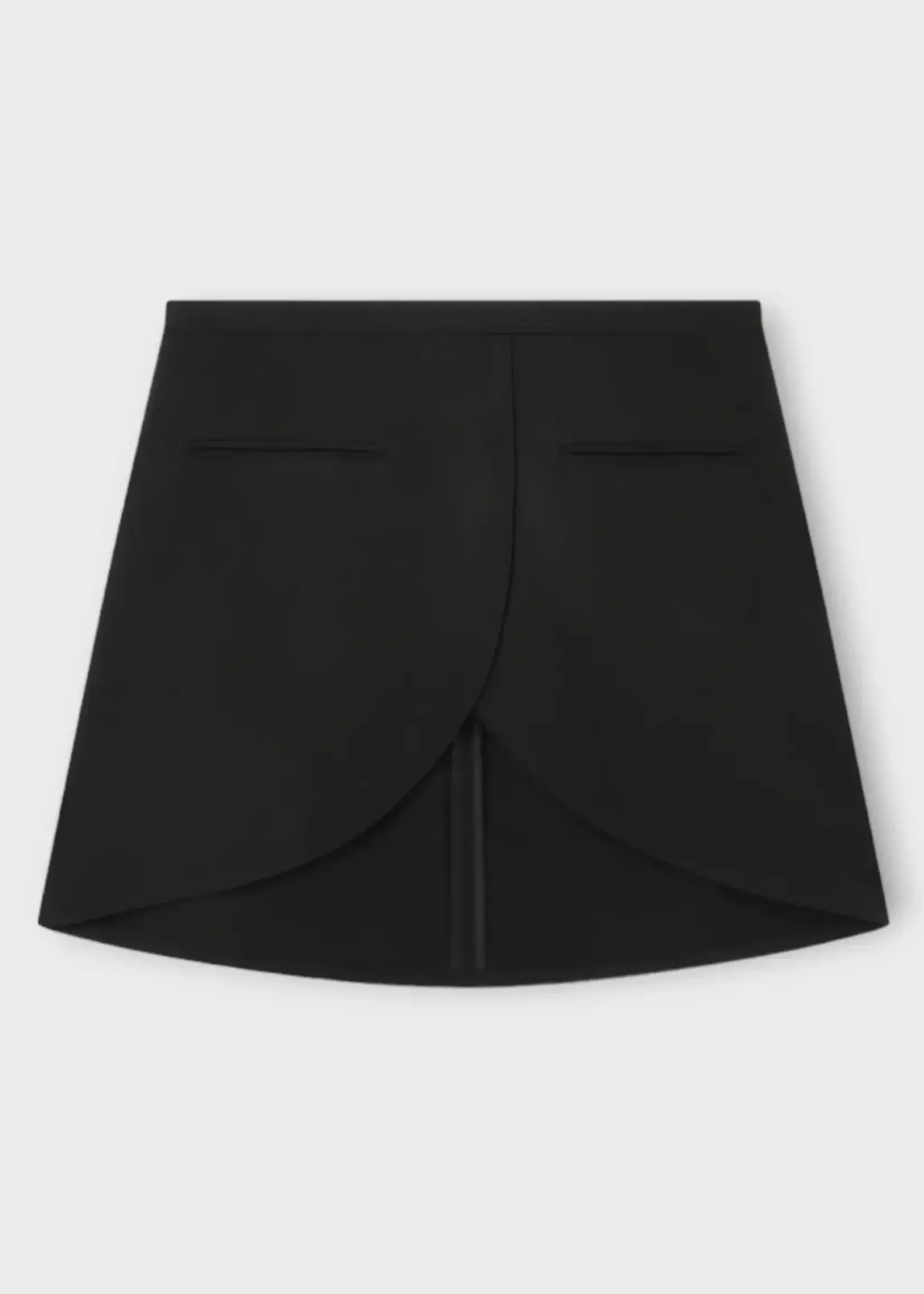 Courreges Courreges Skirt, Black, Ellipse Heritage Crepe Overlapping Mini Skirt #15