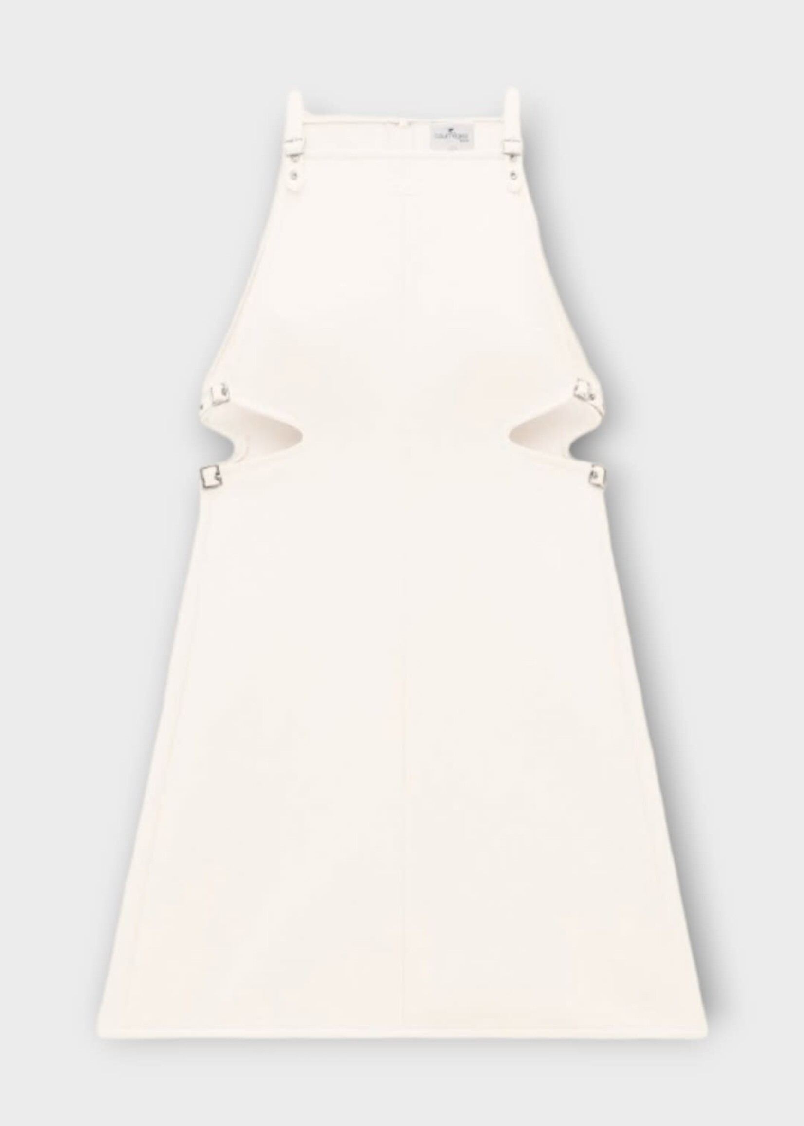 Courreges Courreges Dress, White, Slash Buckle Vinyl Sleeveless Mini Dress