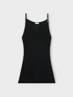 Courreges Courreges Dress, Black, Neckline Sleeveless Ribbed Knit Dress w/ Strap Detail