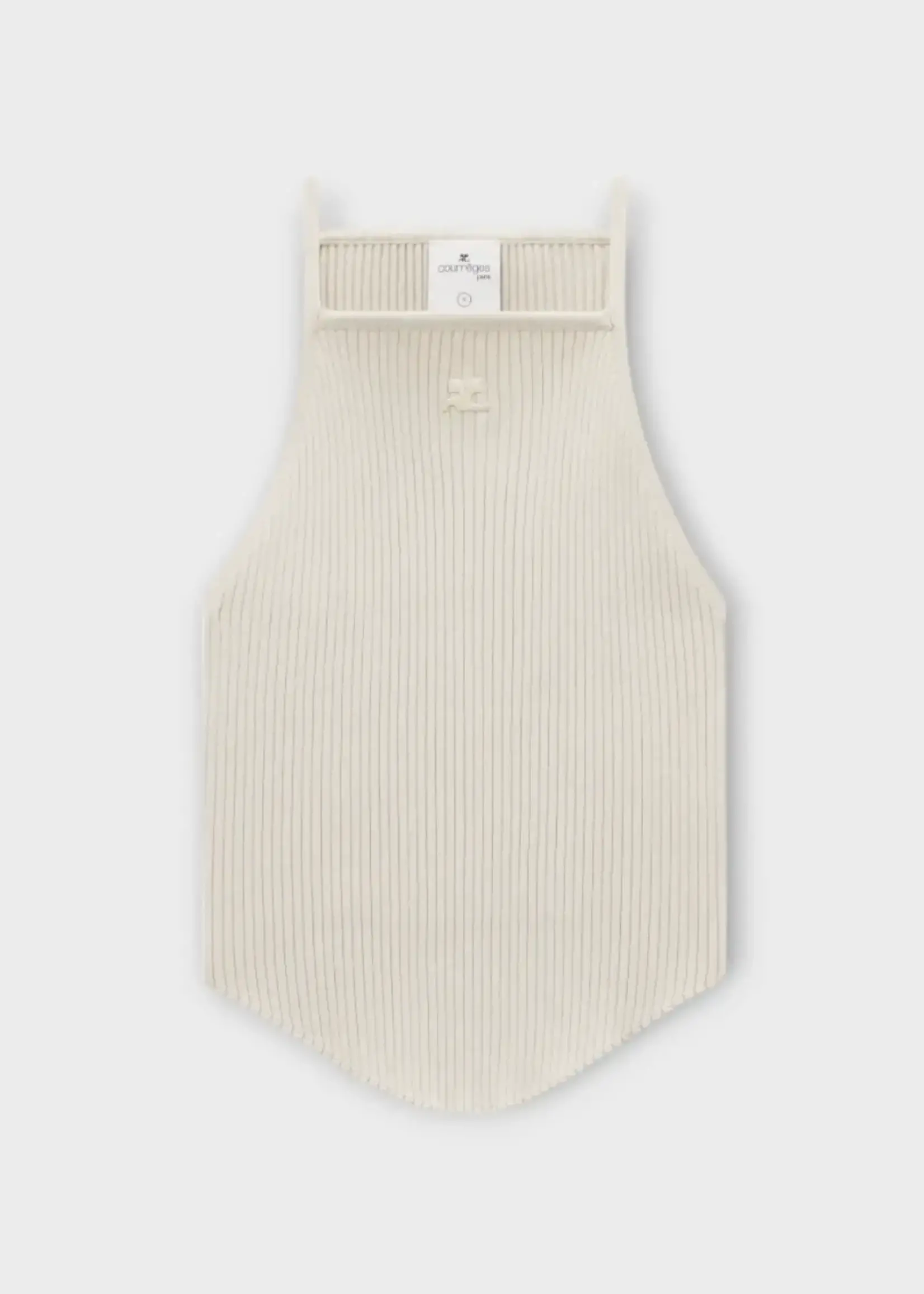 Courreges Courreges Top, Grey, Holistic Ribbed Knit Tank Top In Lime Stone