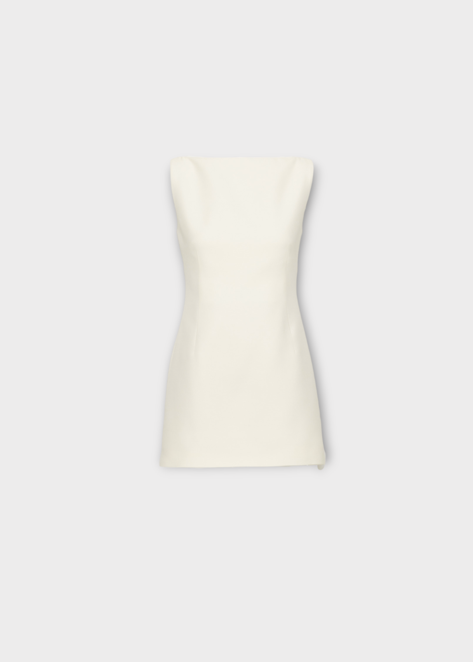 Valentino Valentino Dress, White, Solid Sleeveless Mini Dress In Ivory w/ Thin Straps