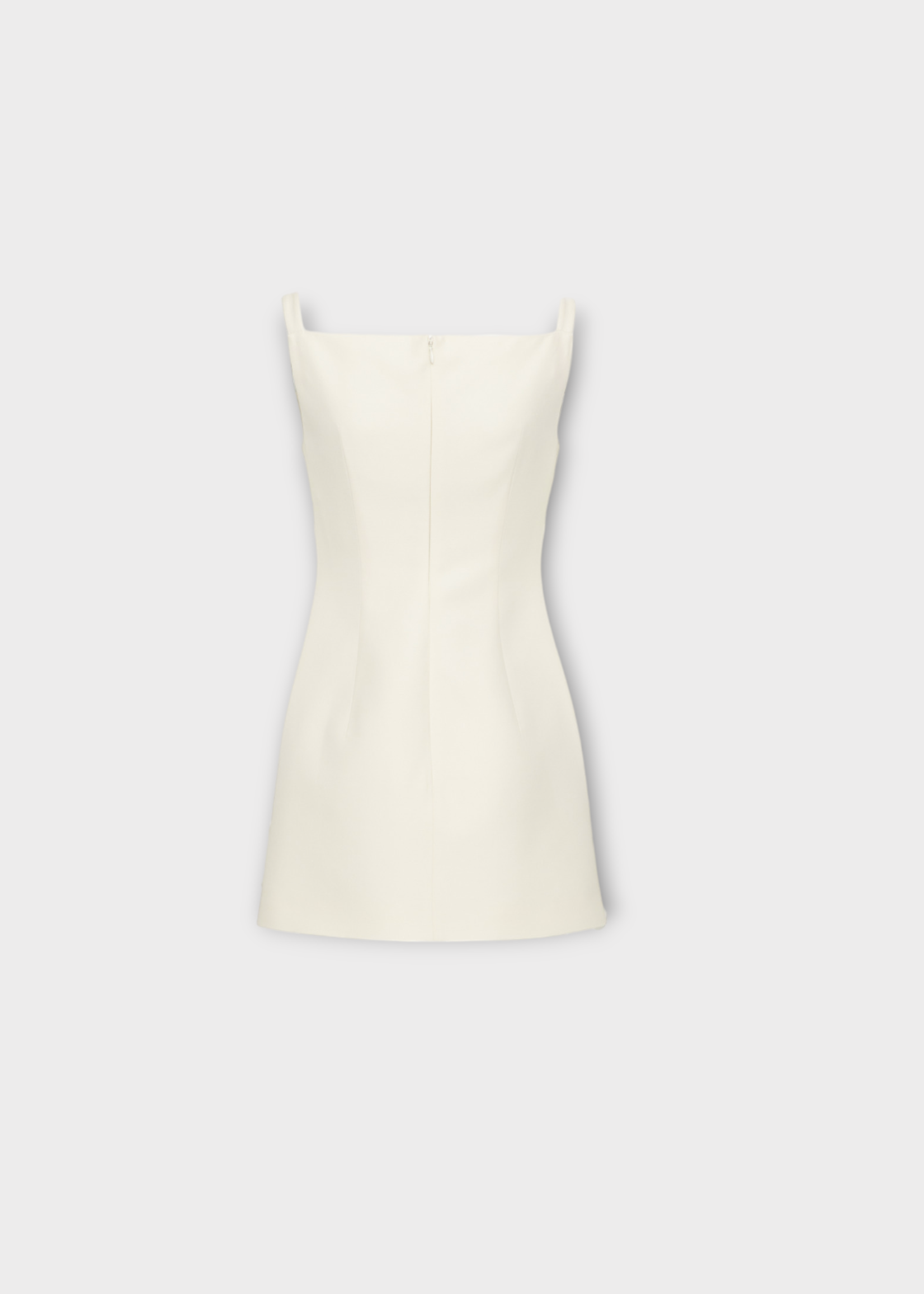 Valentino Valentino Dress, White, Solid Sleeveless Mini Dress In Ivory w/ Thin Straps