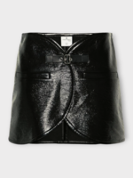 Courreges Courreges Skirt, Black, Ellipse Vinyl Mini Overlapping Skirt w/ Strap