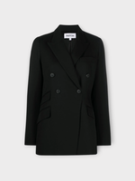 Partow Partow Jacket, Black, Steph Virgin Wool Double Breasted Blazer