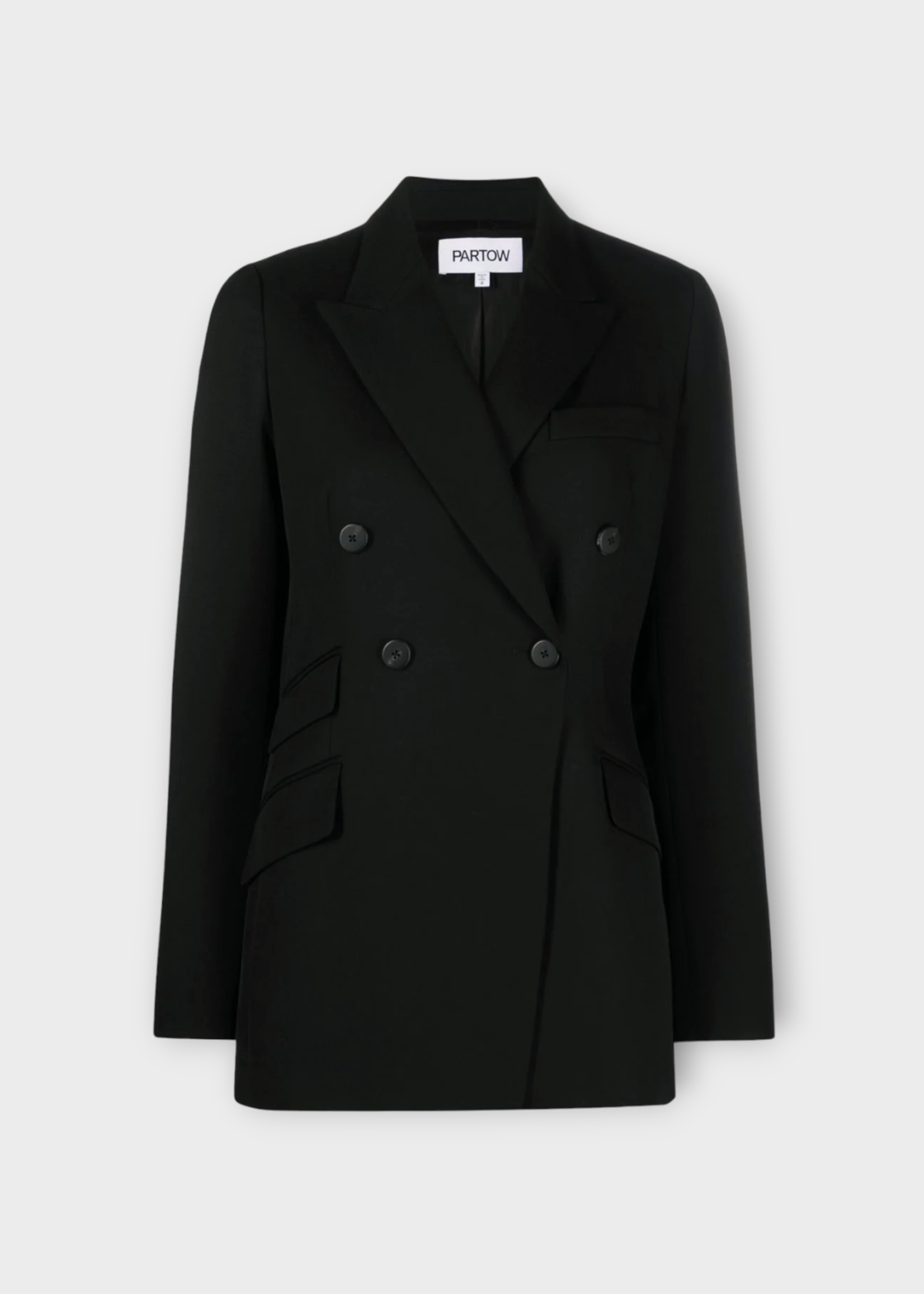 Partow Partow Jacket, Black, Steph Virgin Wool Double Breasted Blazer