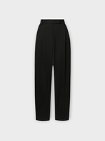 Partow Partow Trousers, Black, Bacall Virgin Wool Slim Leg Pants w/ Pleats