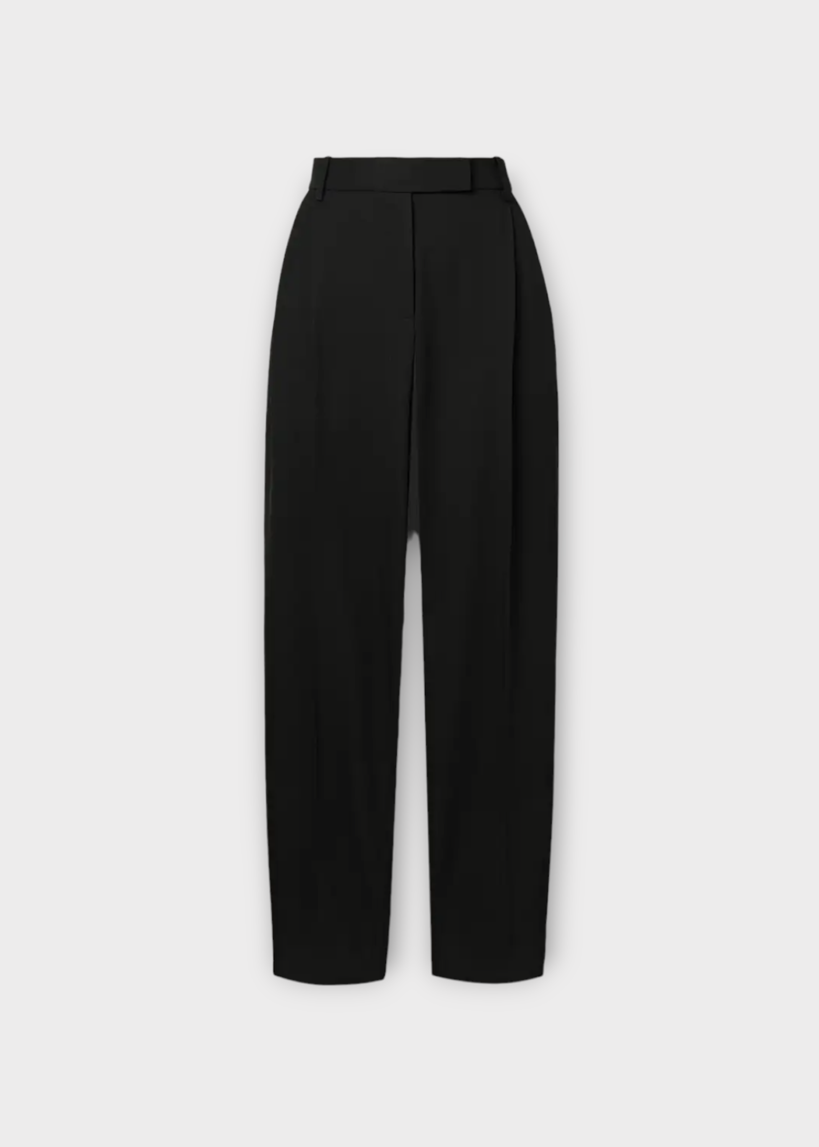 Partow Partow Trousers, Black, Bacall Virgin Wool Slim Leg Pants w/ Pleats