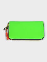 Comme des Garcons Play Comme des Garcons Play  Wallet, Green, Leather Zip Up Wallet in Super Fluo Green