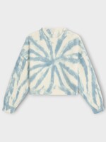 Celine Celine Knitwear, Multi, Alpaca Tie Die Cropped Pullover in Blue Denim