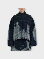 Ottolinger Ottolinger Jacket, Print, Oversized Denim Snake Embossed Velvet Zip UP Jacket