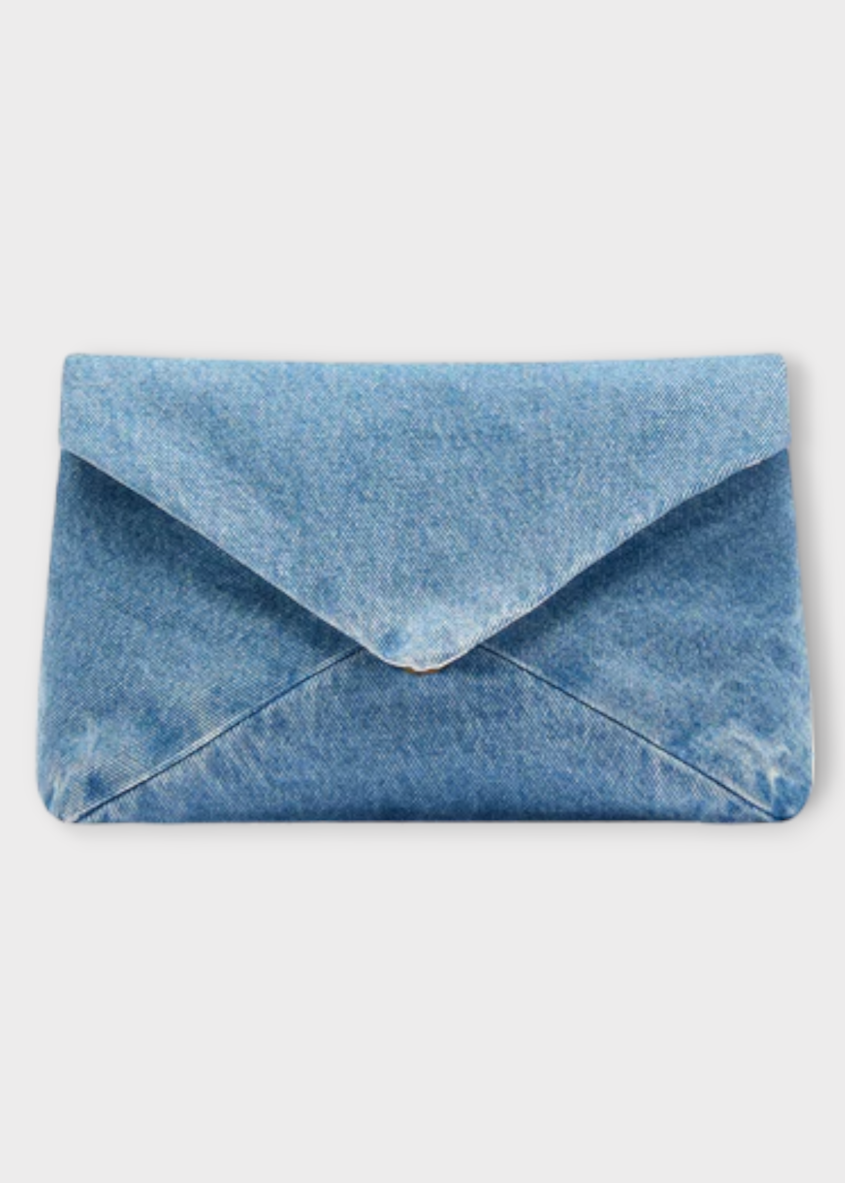 Dries Van Noten Dries Van Noten Bag, Blue, Cotton Denim Envelope Bag In Light Blue w/ Detachable Chain Shoulder Strap