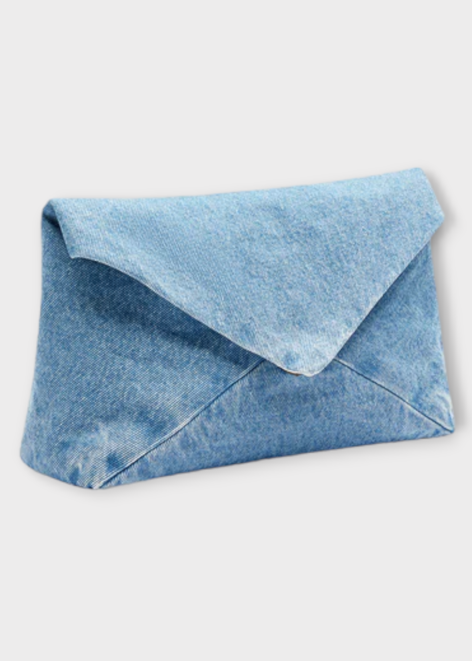 Dries Van Noten Dries Van Noten Bag, Blue, Cotton Denim Envelope Bag In Light Blue w/ Detachable Chain Shoulder Strap