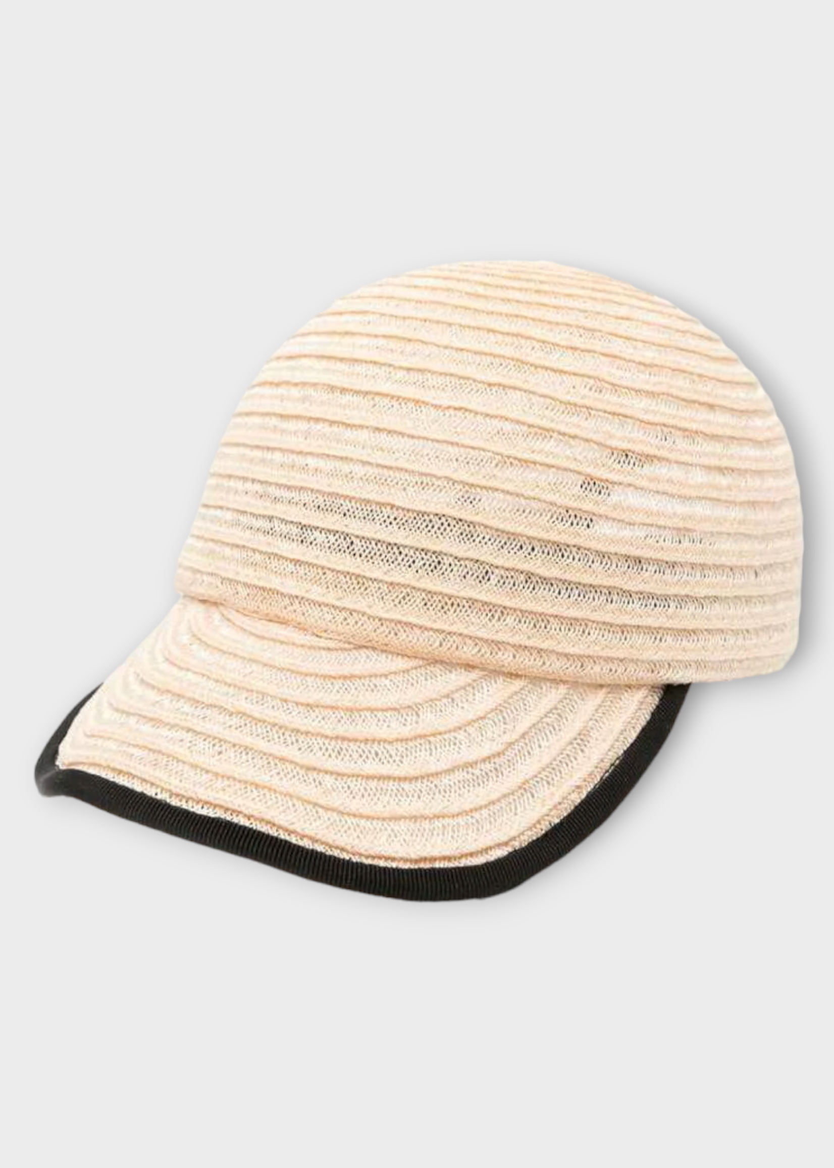 Destree Destree Hat, Black, Raymond Straw Baseball Cap in Black & Natural