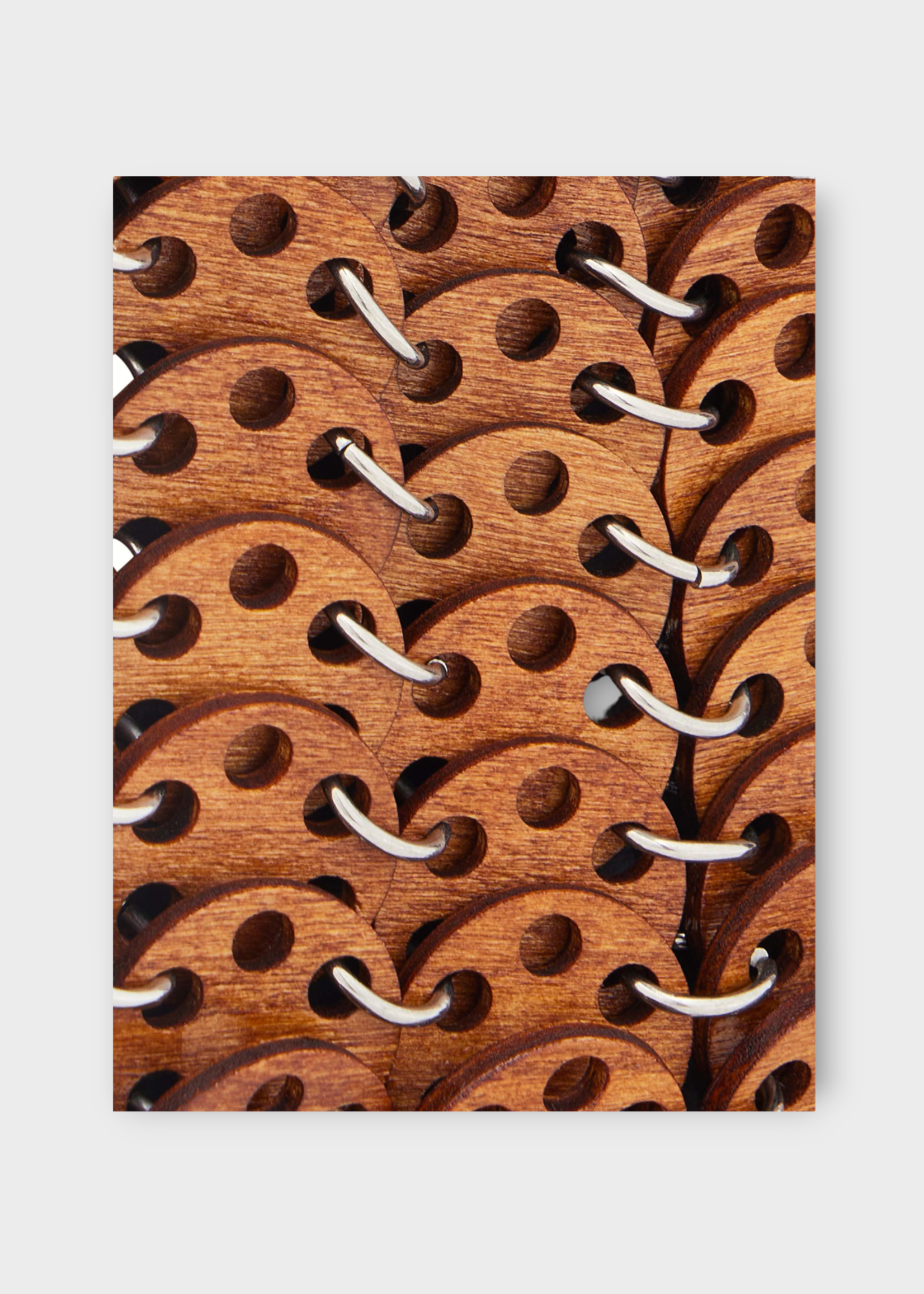 Rabanne Rabanne Bag, Brown, Mini Wooden Round Discs Shoulder Bag In Rust & Silver