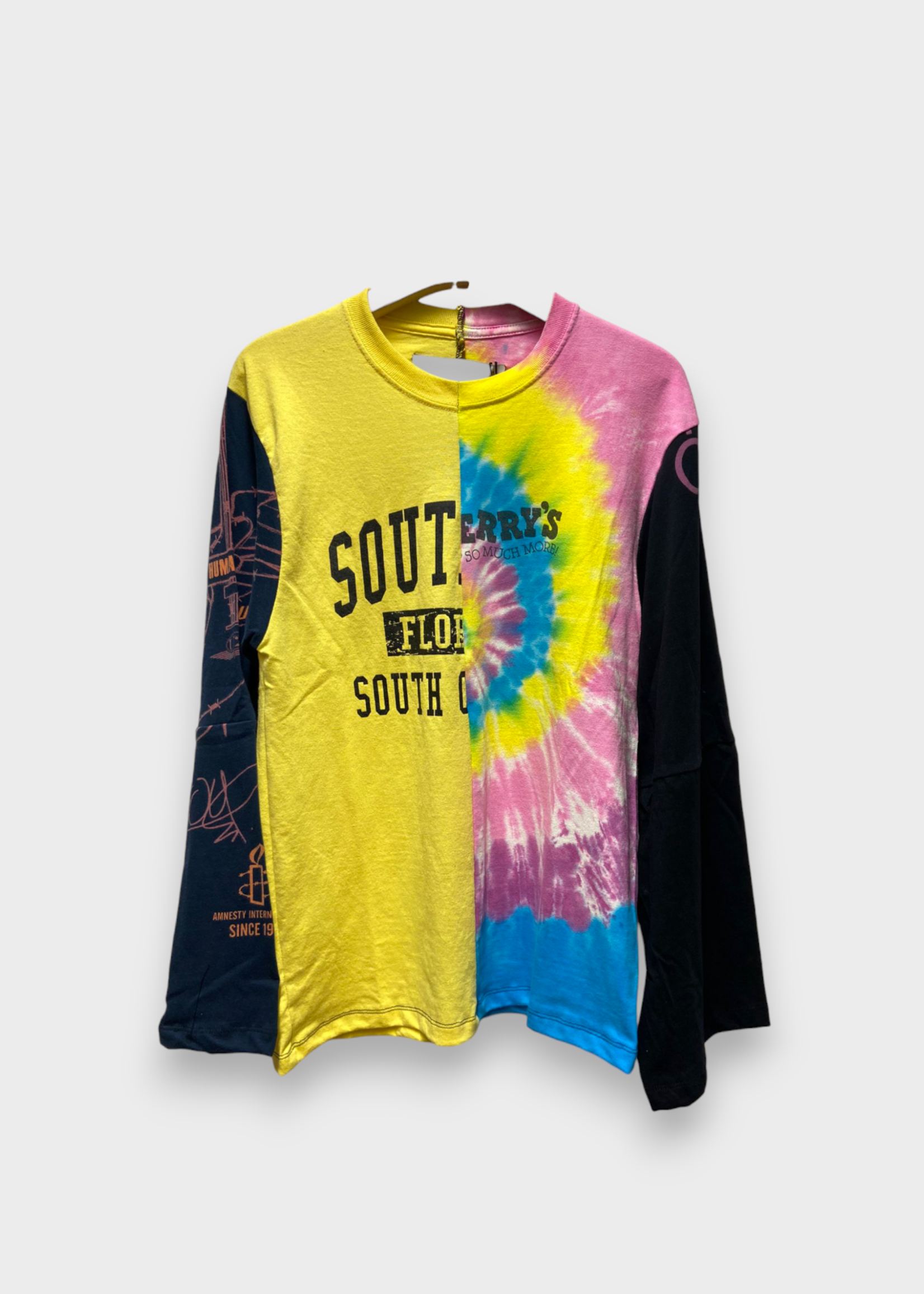 Conner Ives Conner Ives T-Shirt, Multi, Crew Neck Long Sleeve Reconstituted T-Shirt