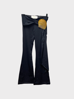 Conner Ives Conner Ives Trousers, Black, Spandex Sash Shell Bootcut Trousers