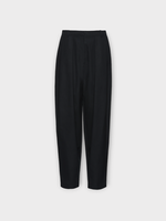 Magda Butrym Magda Butrym Trousers, Black, High Waisted Wide Leg Carrot Pants w/ Pleats
