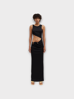 Christopher Esber Christopher Esber Dress, Black, Stone Scythe Tank Compact Ribbed Long Dress In Black w/ Cut Out & Agathe Stone