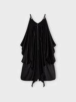 Celine Celine Shorts, Black, Satin & Silk Slip Draped Shorts Jumpsuit