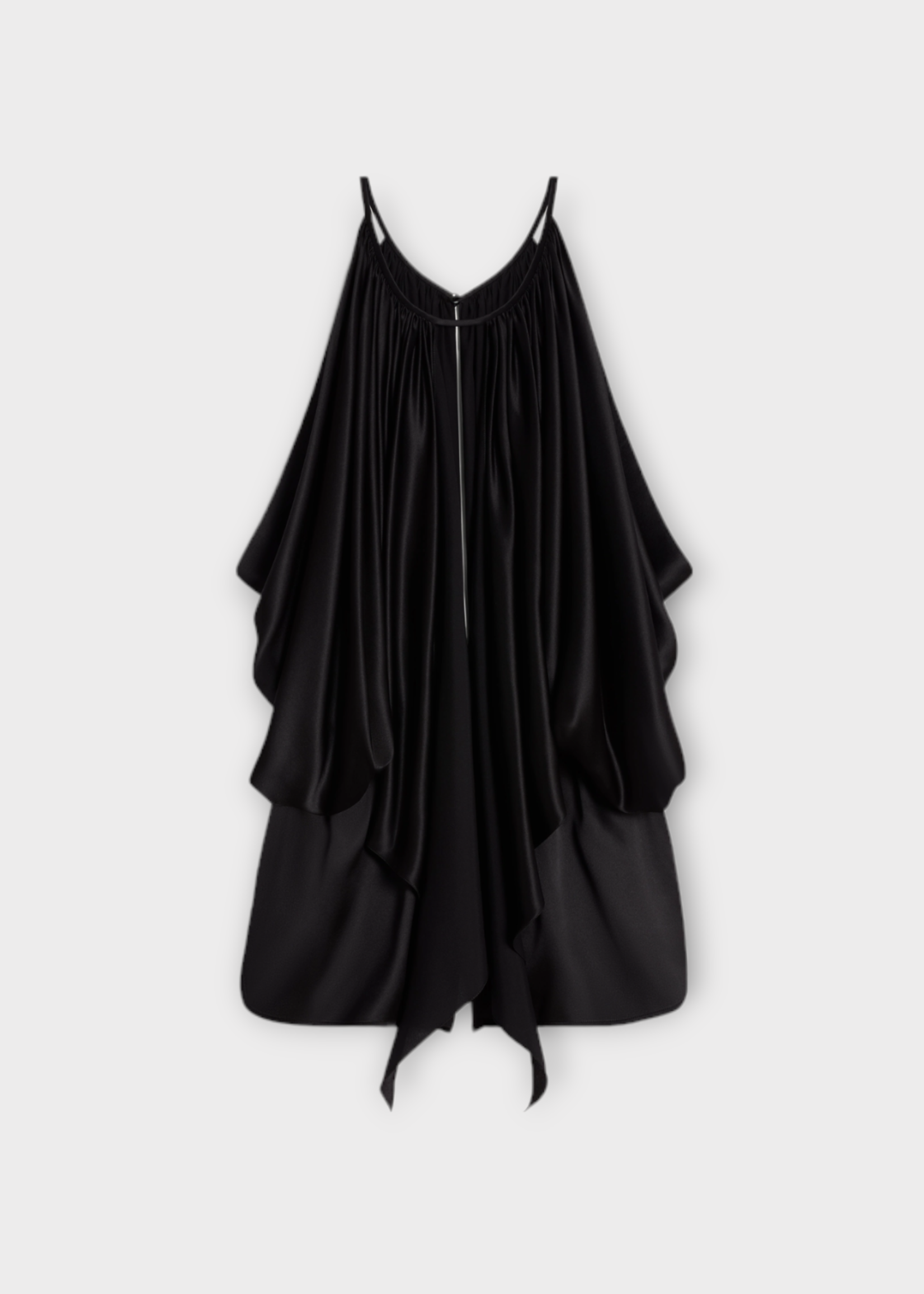 Celine Celine Shorts, Black, Satin & Silk Slip Draped Shorts Jumpsuit