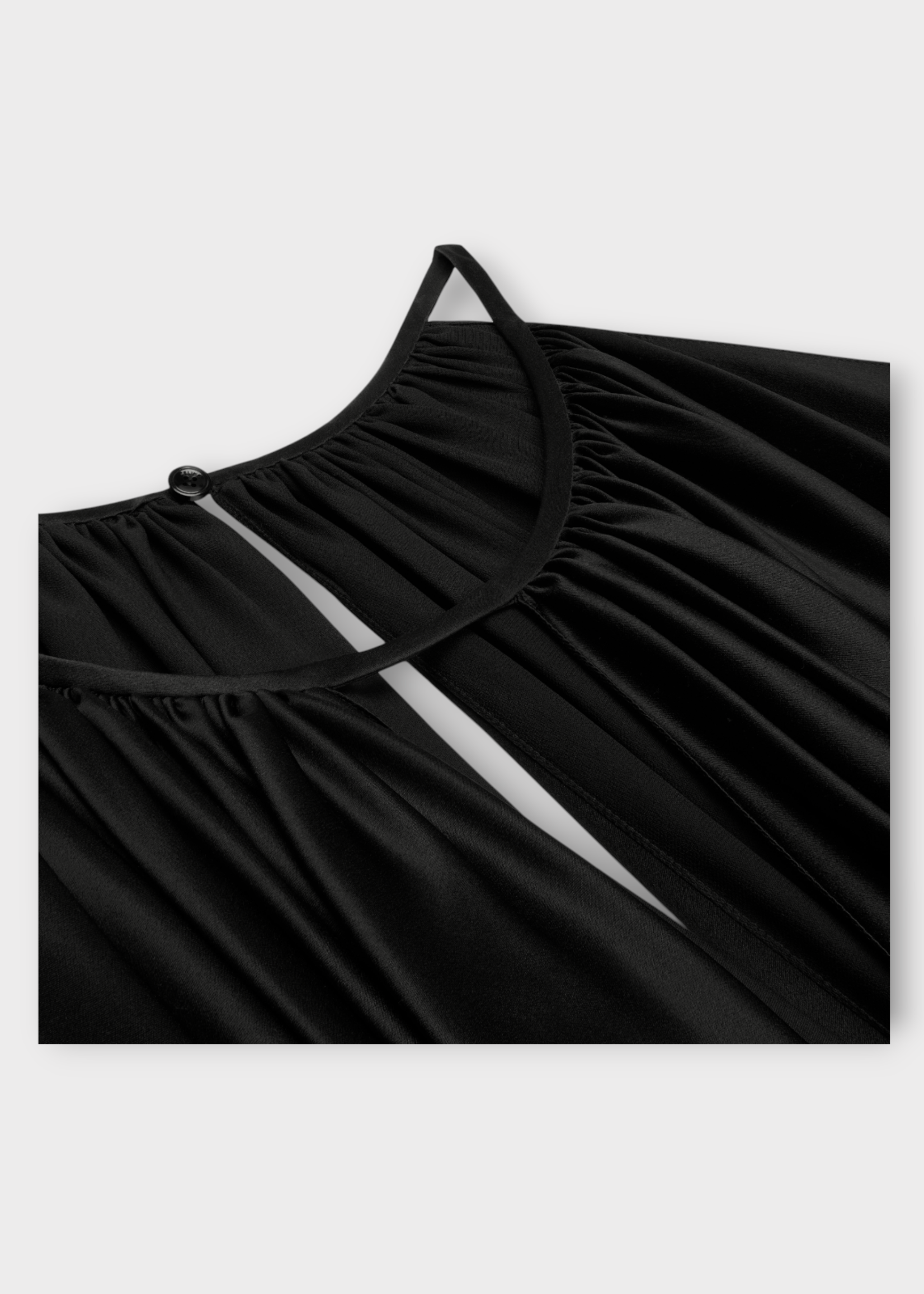 Celine Celine Shorts, Black, Satin & Silk Slip Draped Shorts Jumpsuit