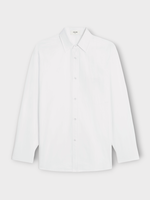 Celine Celine Shirt, White, Cotton & Linen Chemise Tommy Triomphe Voile Oversized Shirt w/ Chest Pocket