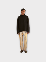 Bode Bode Trousers, Multi, Namesake Cotton Straight Leg Striped Trousers In Ecru & Multi