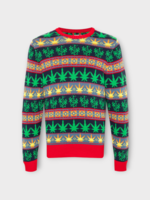 Bode Bode Knitwear, Multi, Marin Cotton Crew Neck Jacquard Sweater In Multi w/ Botanical Pattern