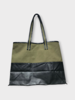 Kassl Kassl Bag, Multi, Bi-Color Canvas Tote Bag In Khaki & Oil Black
