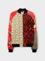 Marine Serre Marine Serre Jacket, Multi, Regenerated Silk Scarves Quilted Bomber Jacket In Multicolor