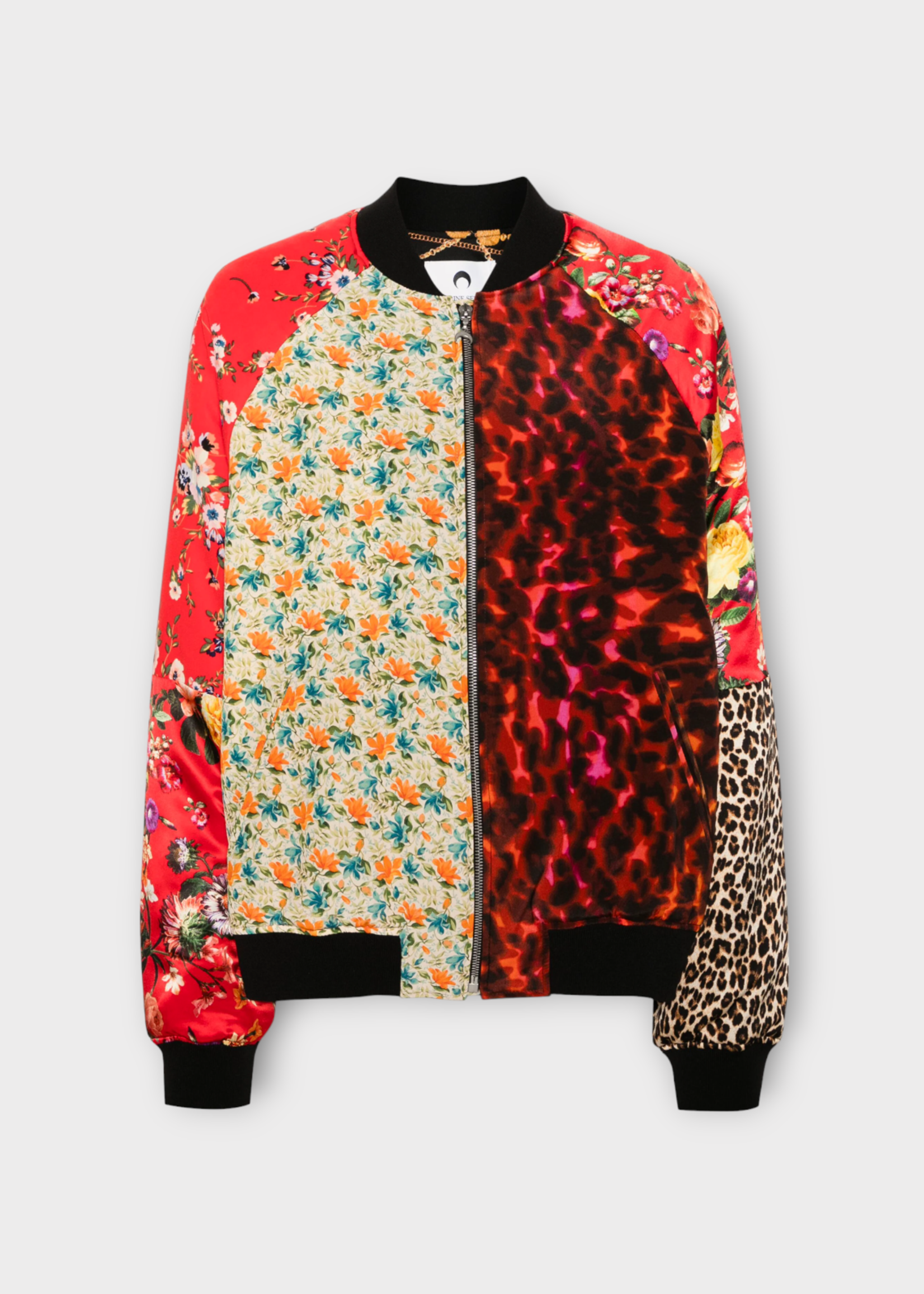 Marine Serre Marine Serre Jacket, Multi, Regenerated Silk Scarves Quilted Bomber Jacket In Multicolor