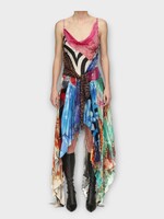 Marine Serre Marine Serre Dress, Multi, Regenerated Silk Scarves Strap Dress In Multicolour