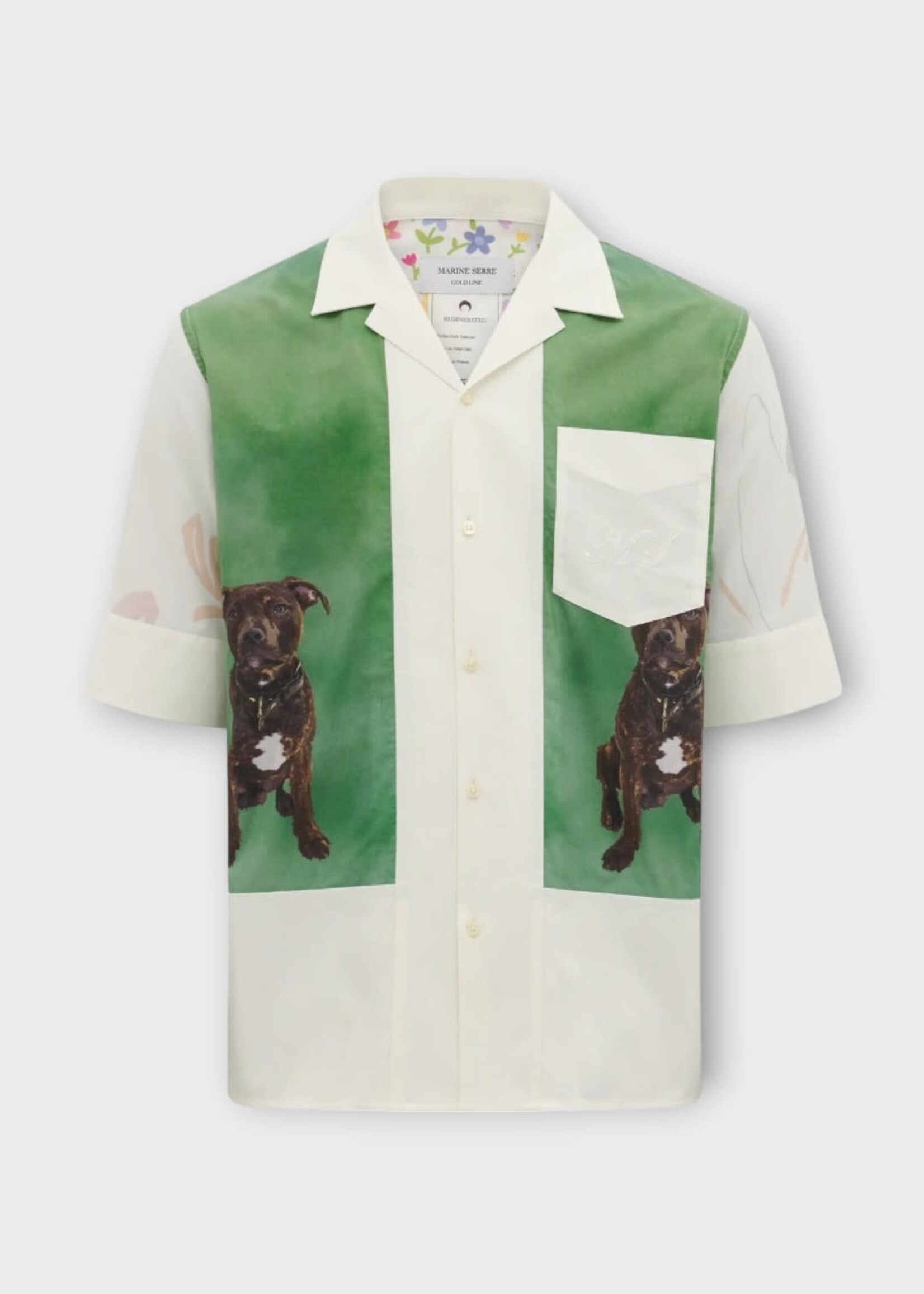 Marine Serre Marine Serre Shirt, Multi, Linen Regenerated Household Calendar Bowling Shirt In Multicolour