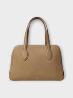 Khaite Khaite Bag, Brown, Maeve Calf Leather Medium Top Handle Sport Handbag In Toffee