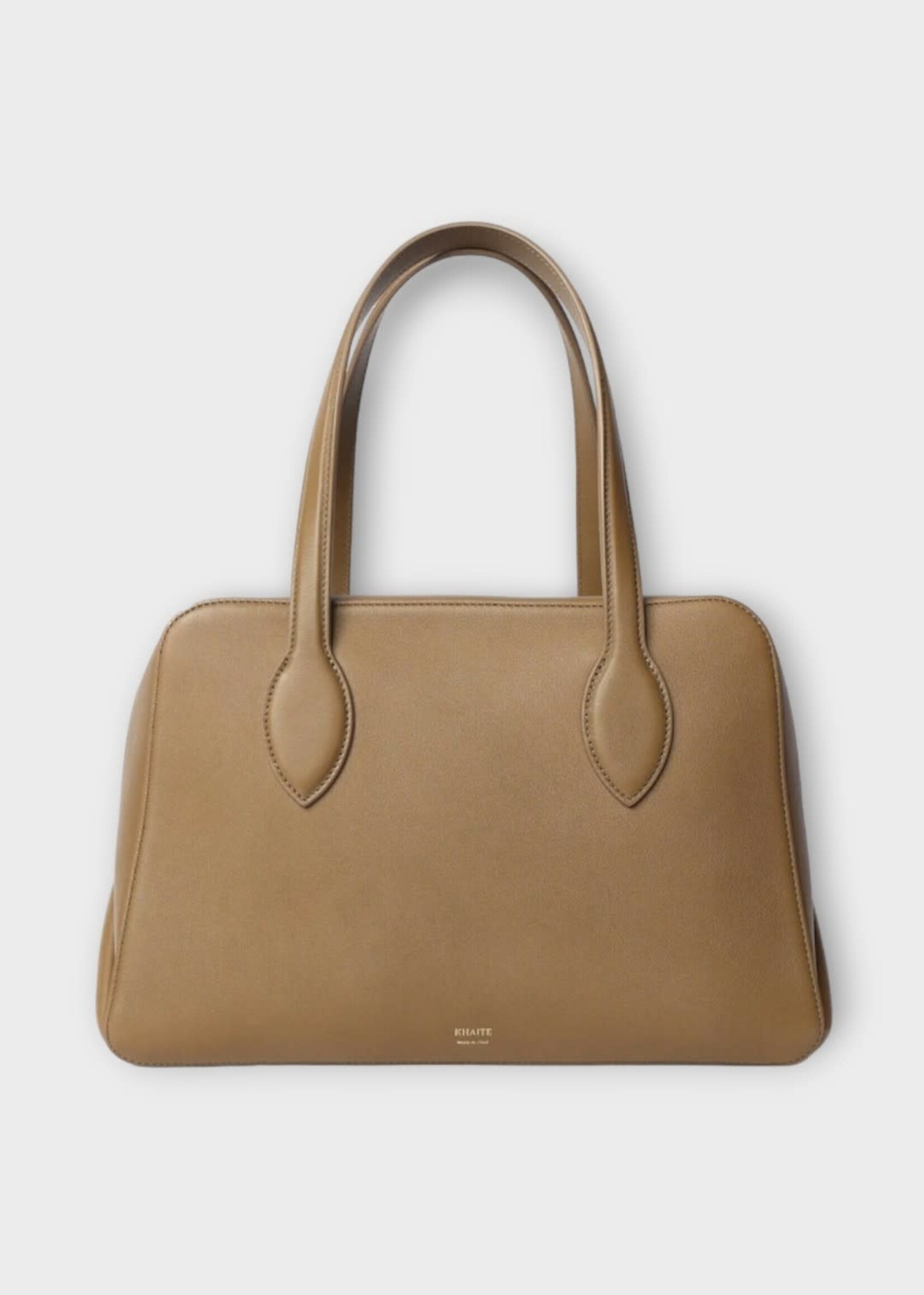 Khaite Khaite Bag, Brown, Maeve Calf Leather Medium Top Handle Sport Handbag In Toffee