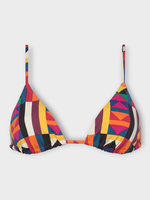 Eres Eres Swimwear, Print, Space Triangle Bikini Top In Multicolour w/ Imprime Kaleido Soleil Print