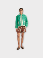 Bode Bode Shorts, Print, Elasticated Waist Shorts In Brown & Multi w/ Overlapping Bubble Dots Print